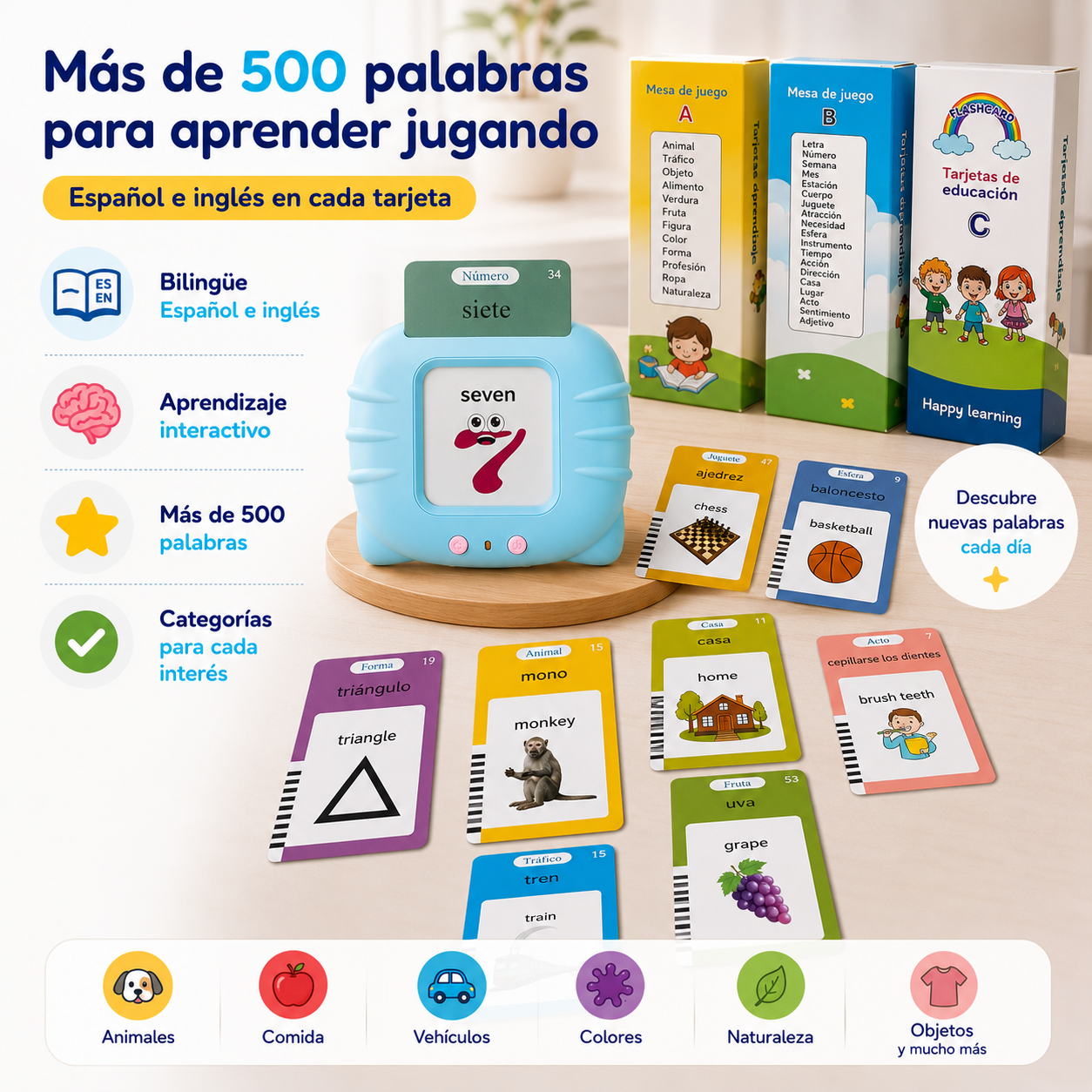 VerbaLingo - Tarjetas Educativas Bilingües